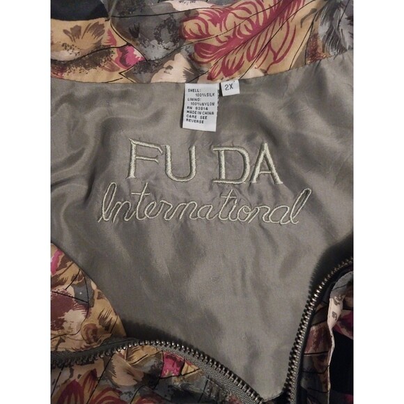 Vtg Fuda International Womens Silk Jacket 2X Colorful Tropical Buttery Soft Boho - Picture 6 of 9